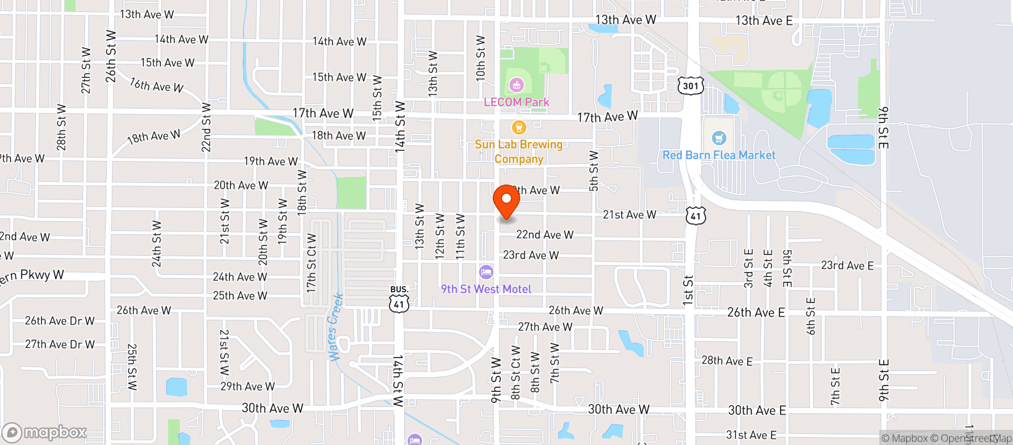 Map showing Express Food Mart