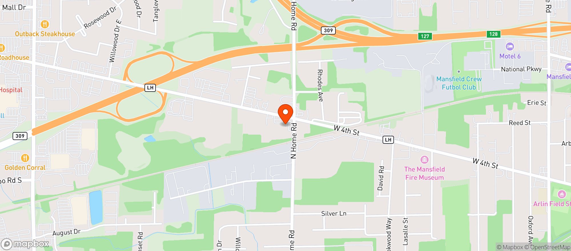 Map showing Friends Convenience Mart