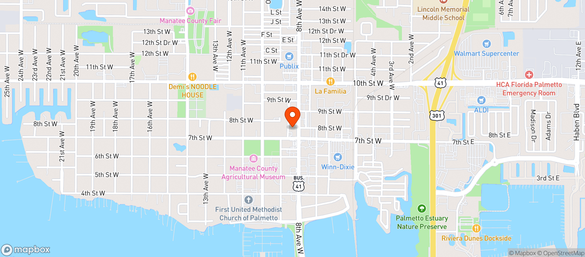 Map showing Palmetto Liquor Beer Wine