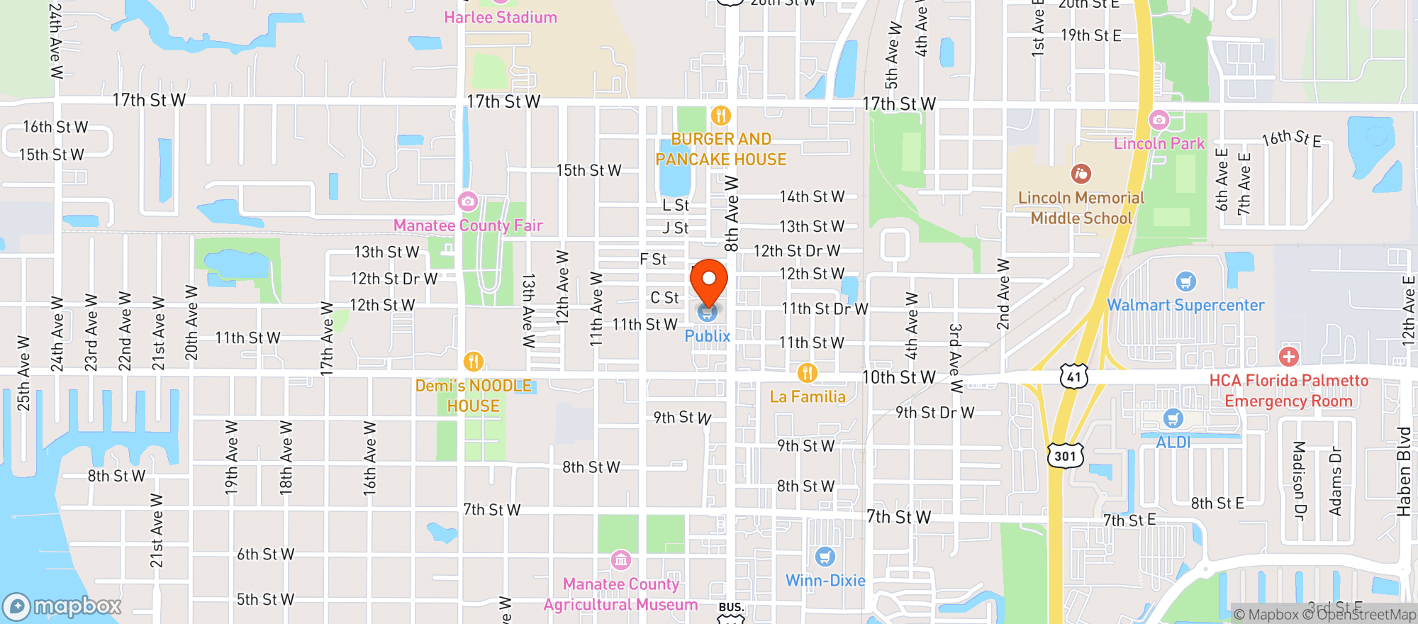 Map showing Publix