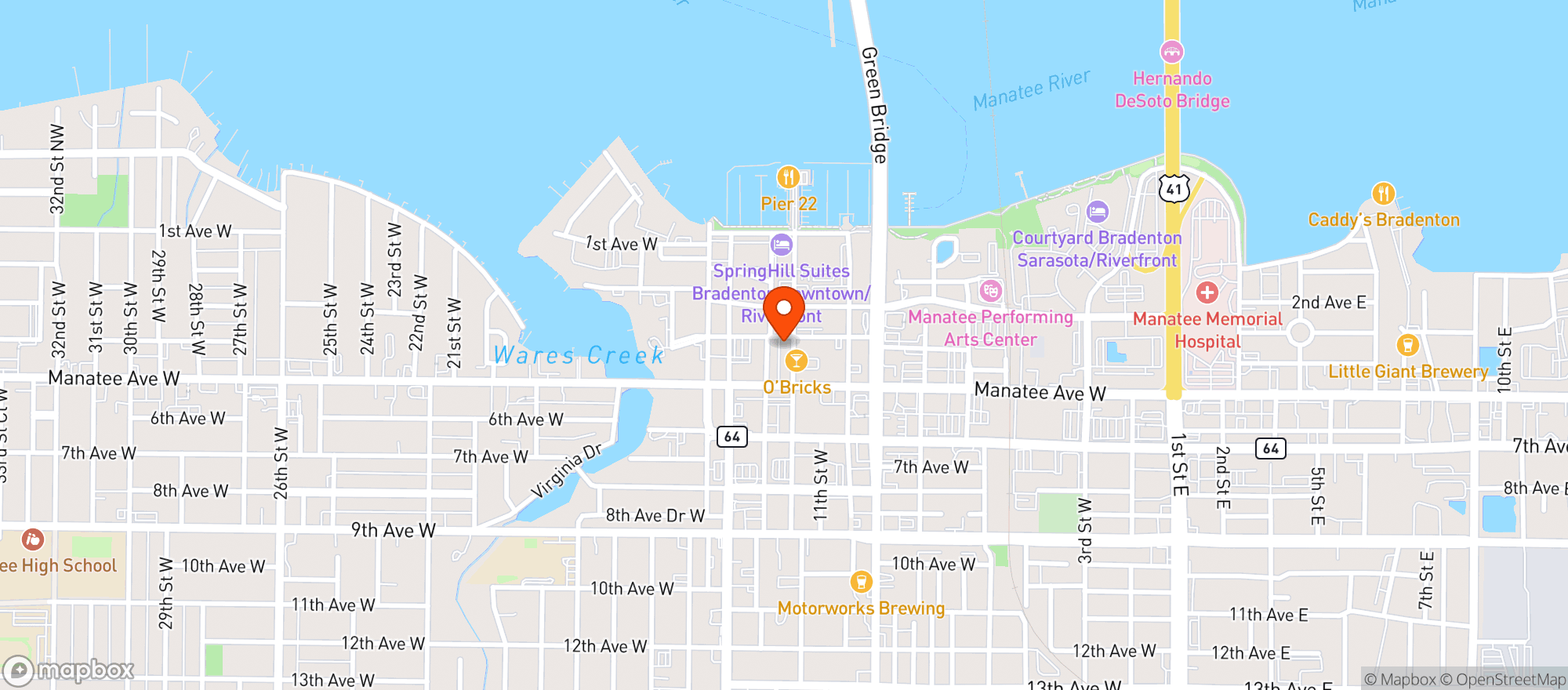 Map showing Ballerz Pinball Cafe