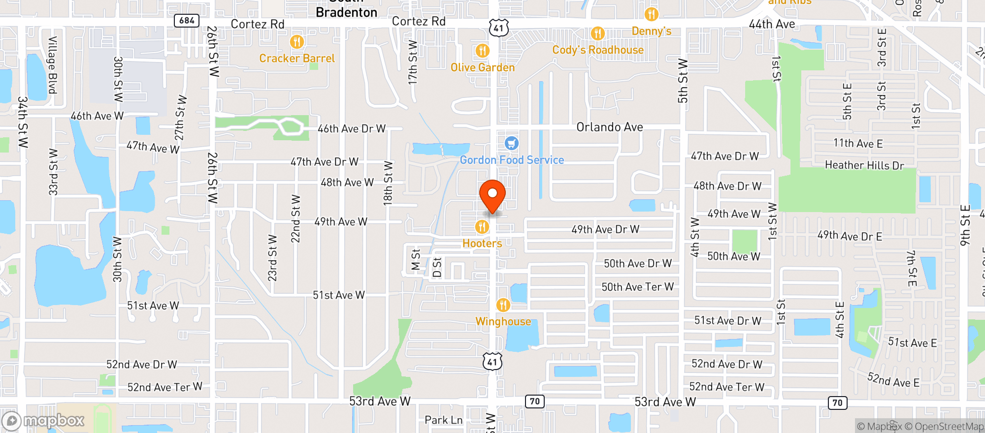 Map showing Livingstons Billiards