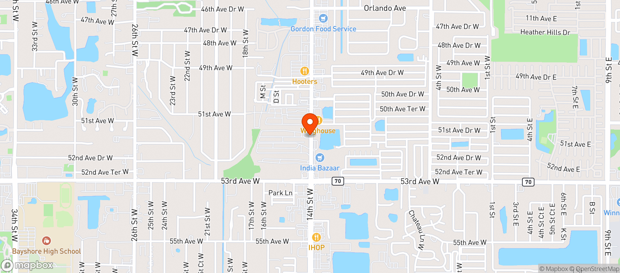 Map showing Magnum's Discount Liquors