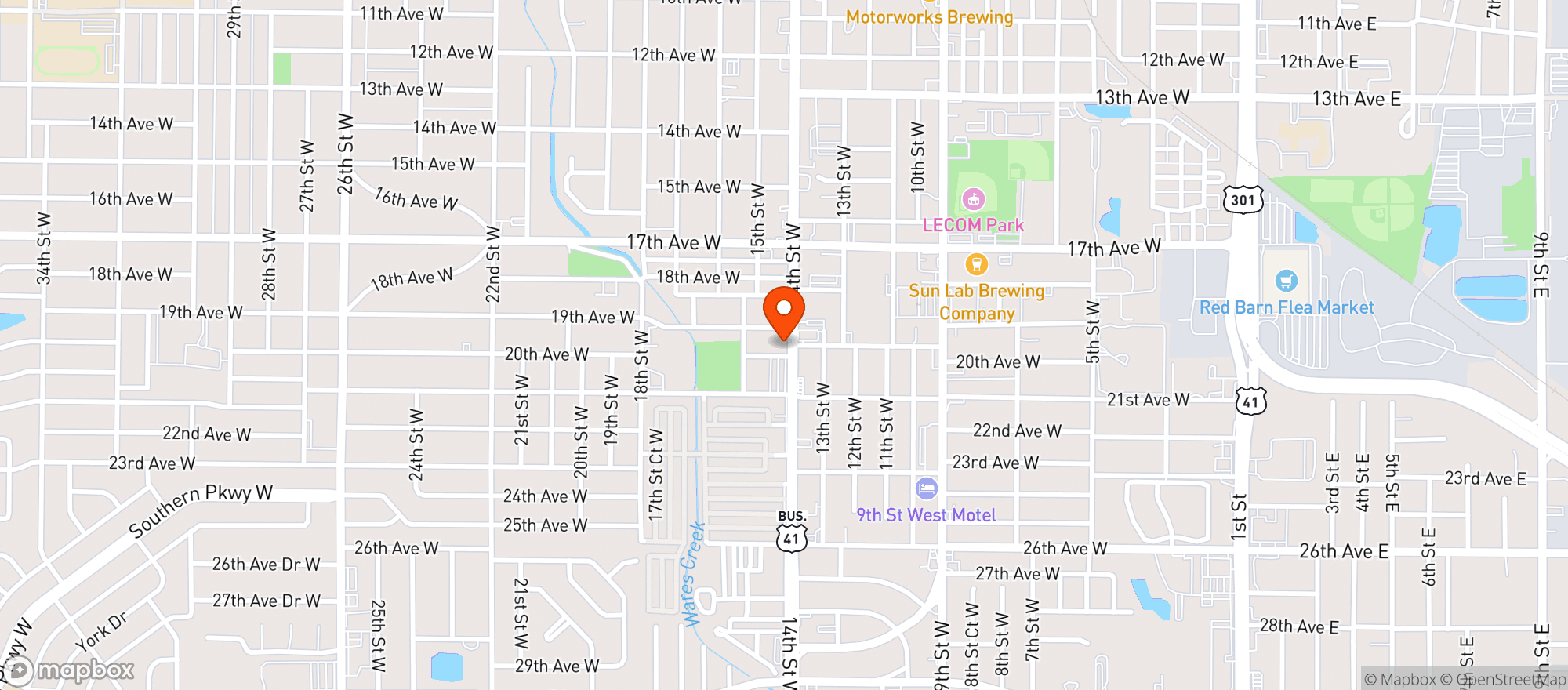 Map showing Flamingo Bay Brewing Co