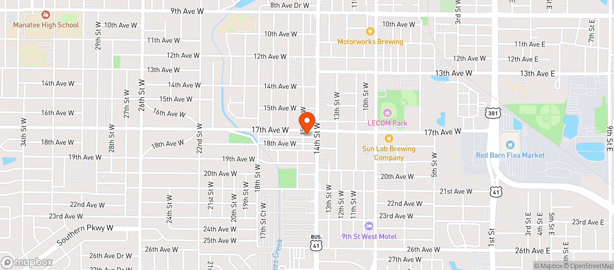Map showing A1a Food Store & Discount Beverage