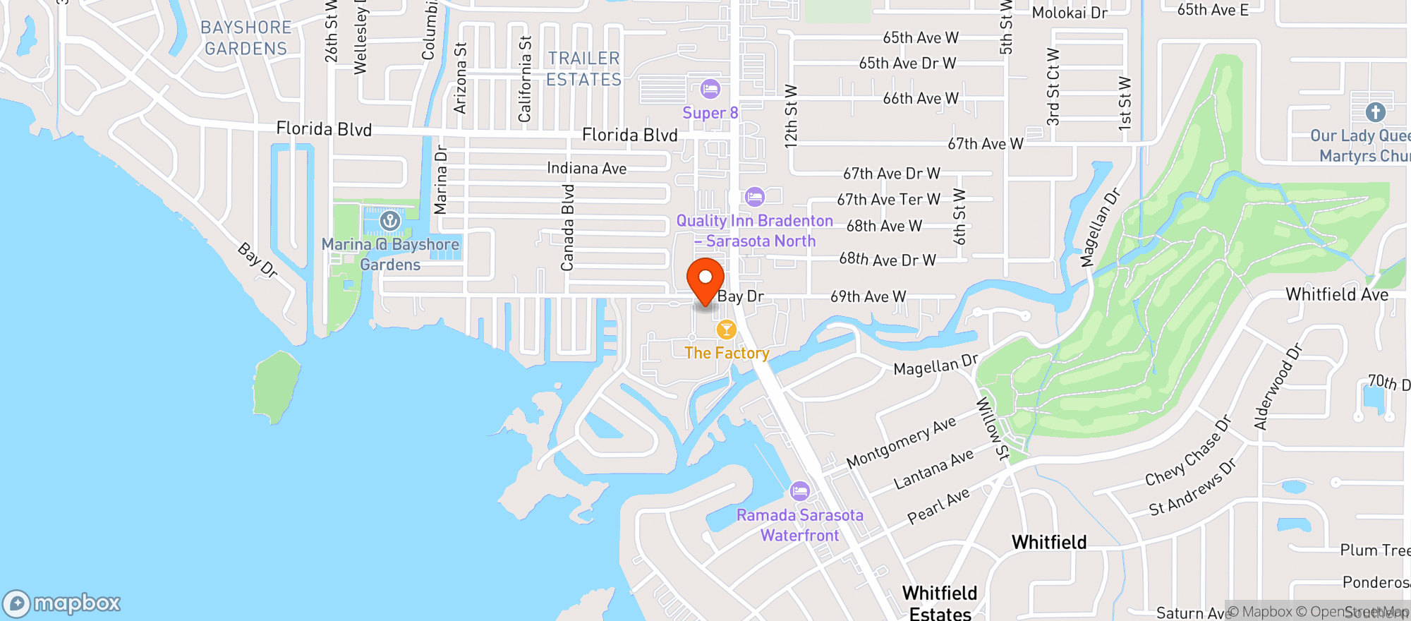 Map showing Anna Maria Oyster Bar