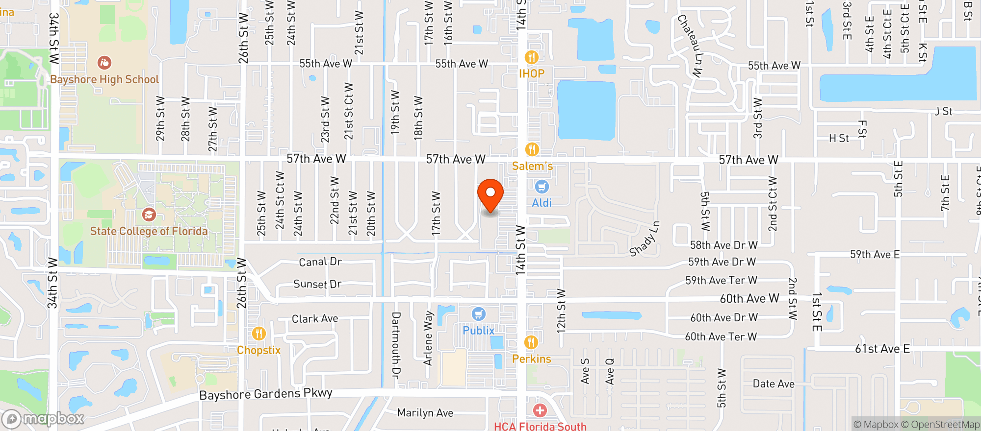Map showing Winn Dixie #2519