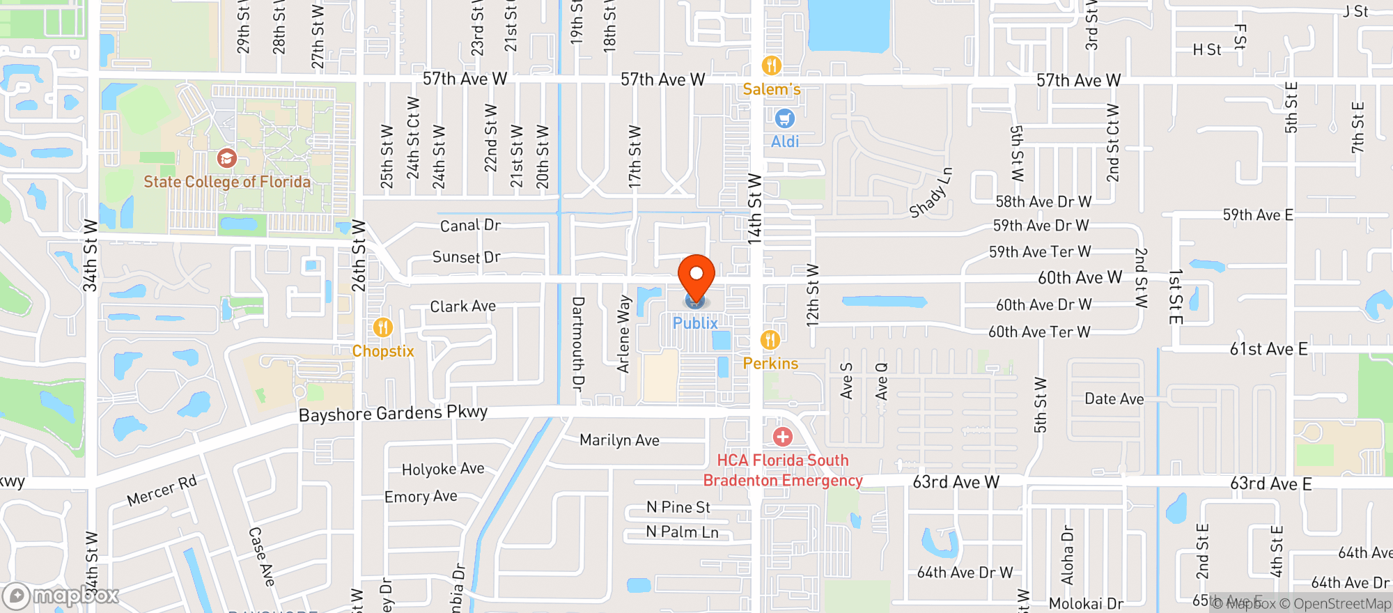 Map showing Publix Super Market #1897