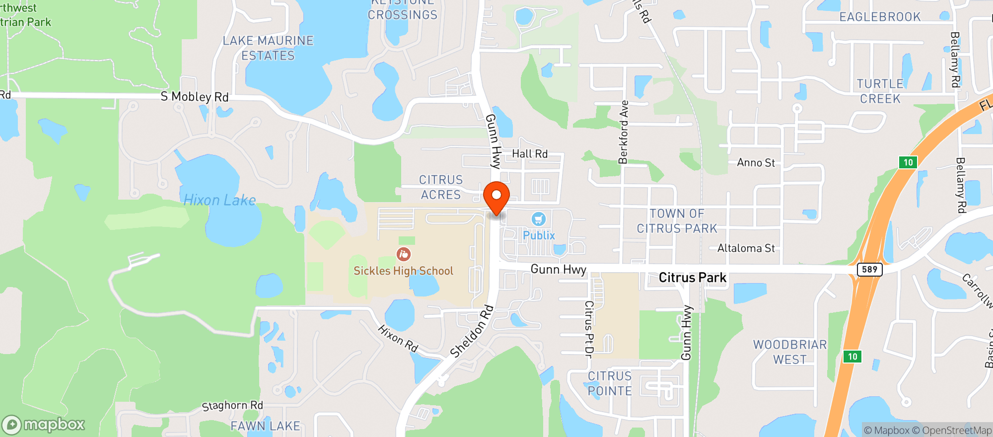 Map showing Publix Super Market