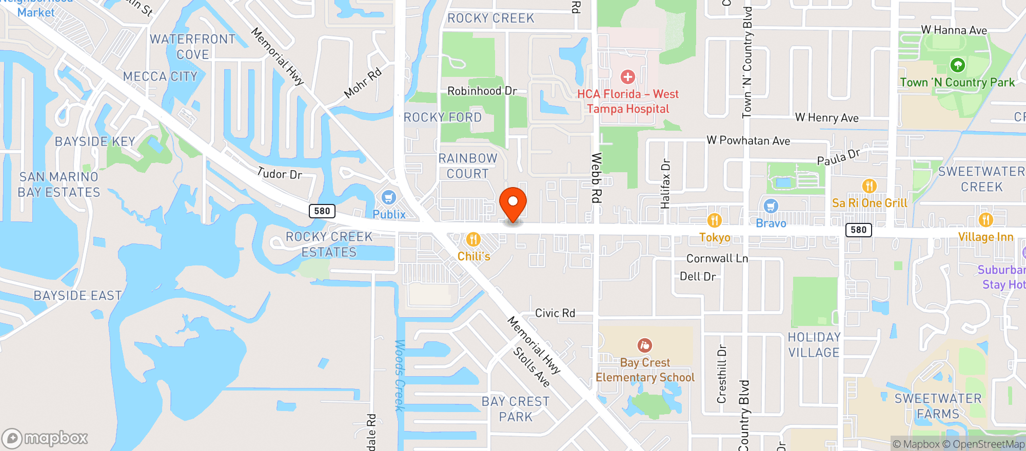 Map showing El Churrascaso Grill