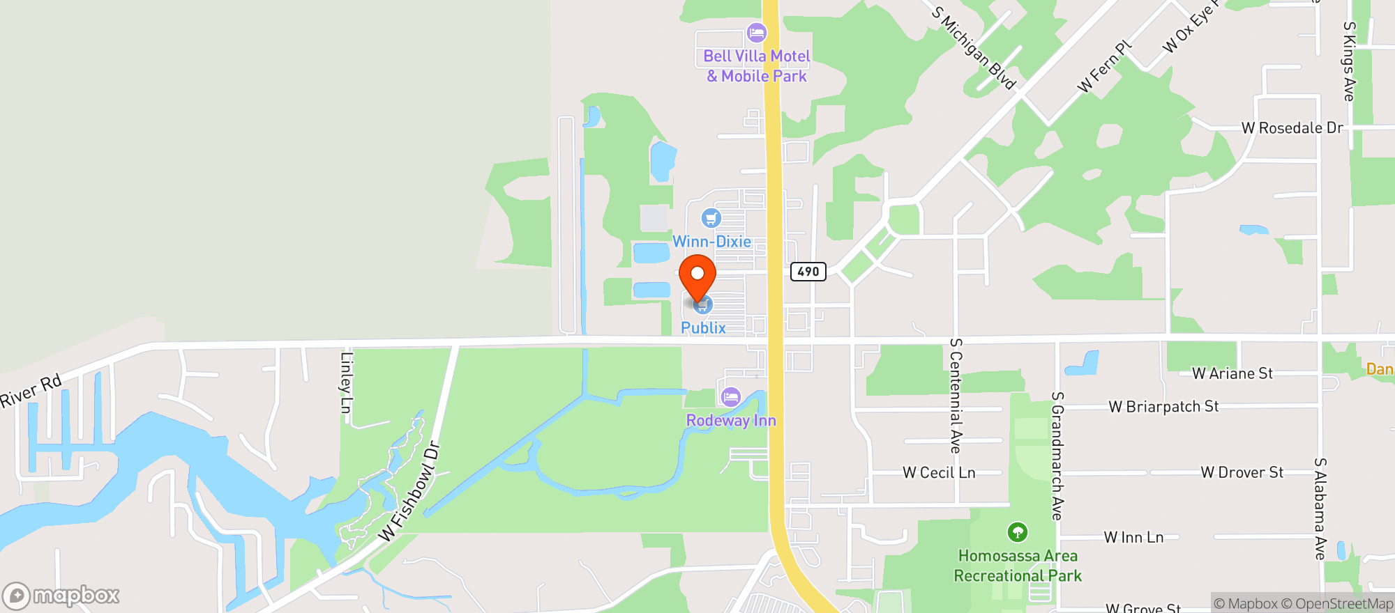 Map showing Publix