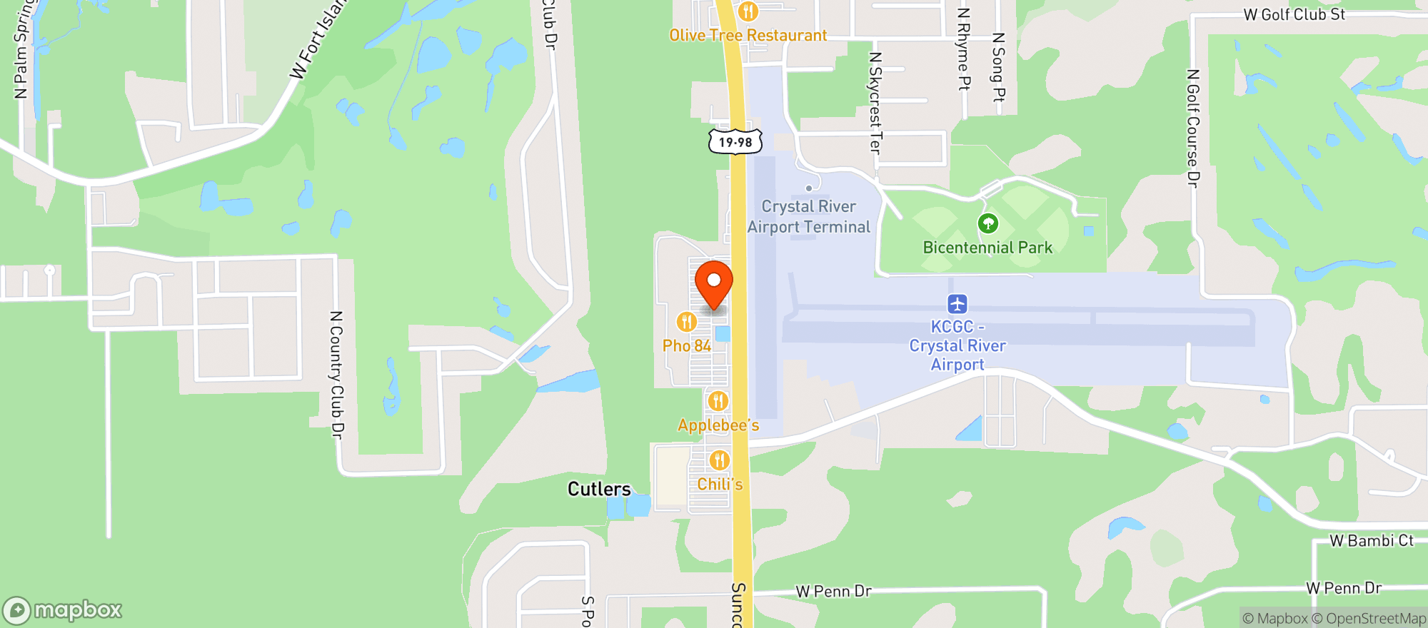 Map showing Kellys Half Shell Pub