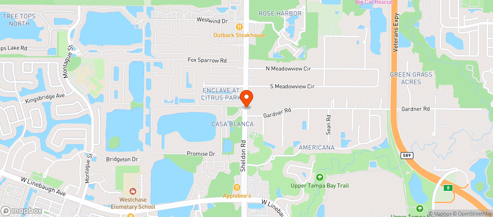 Map showing Sheldon Plaza