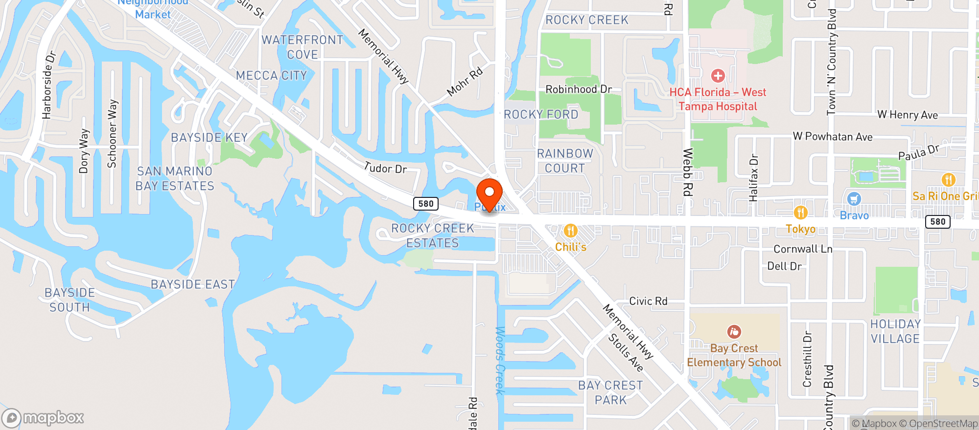 Map showing Publix Super Market