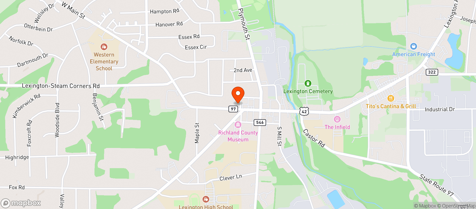Map showing MAIN STREET PIT STOP