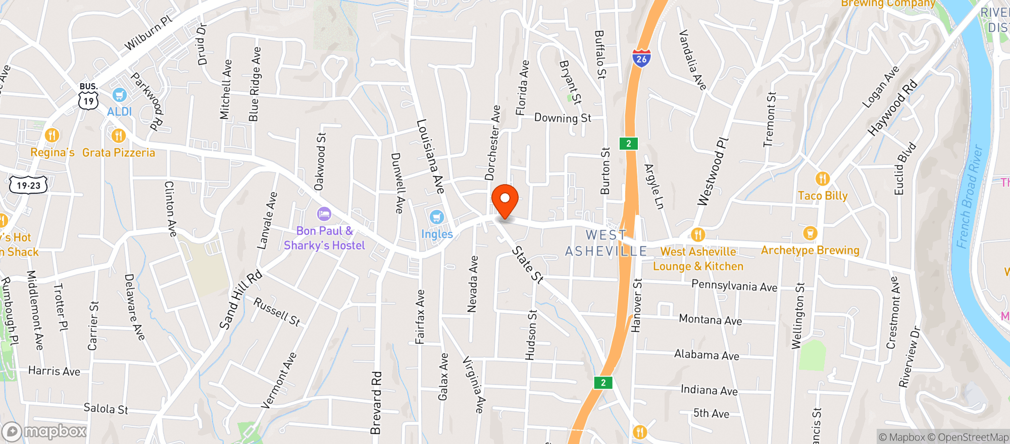 Map showing Local 604 LLC (The Bottle Shop)