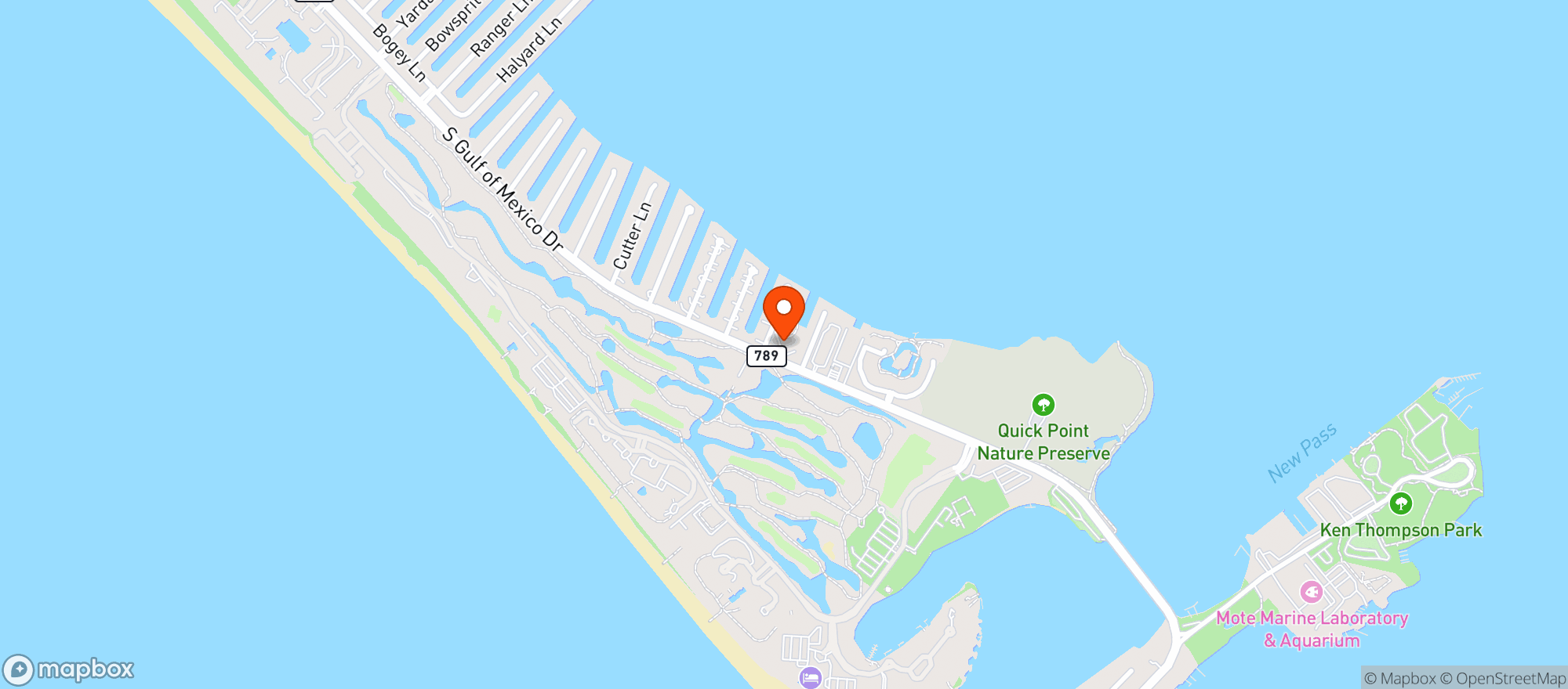 Map showing Dry Dock Waterfront Grill