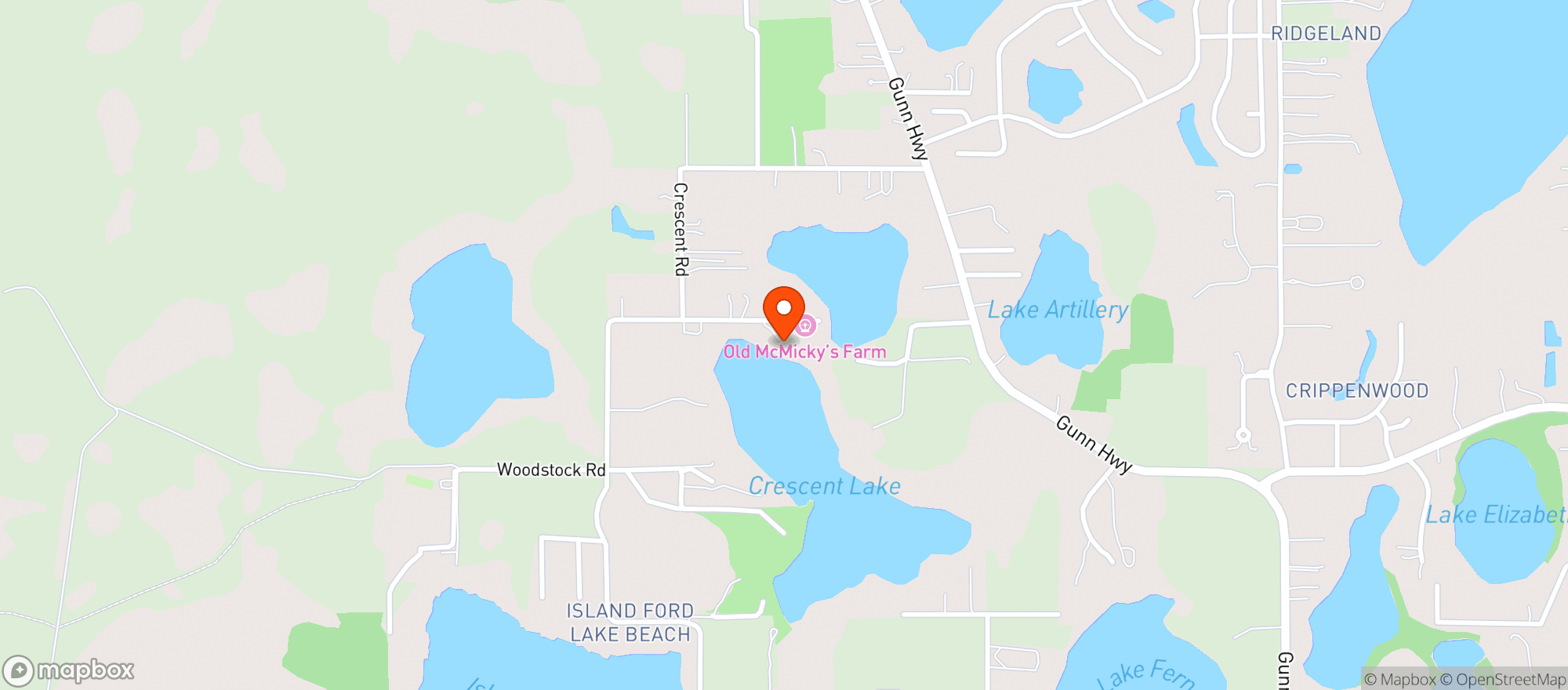 Map showing Old Mcmicky's Farm