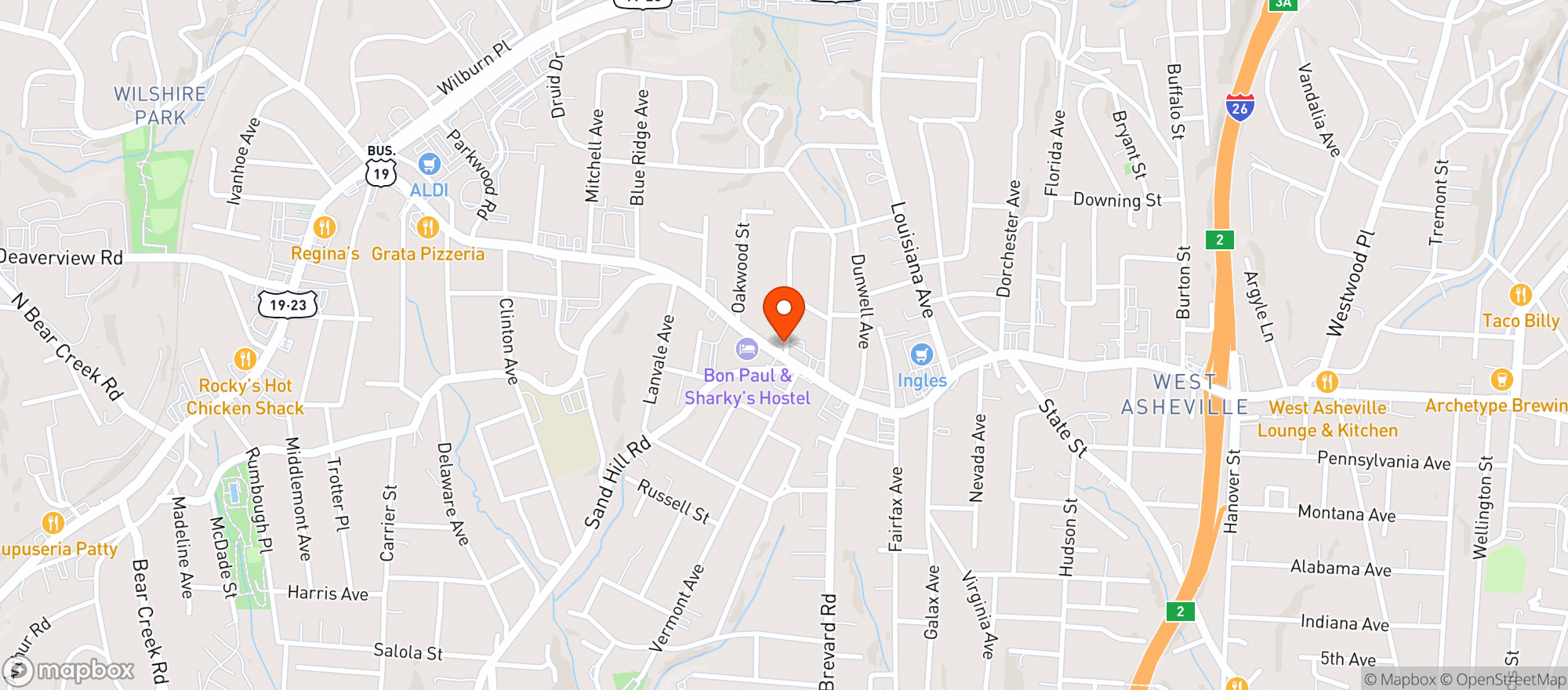 Map showing Rowan Coffee