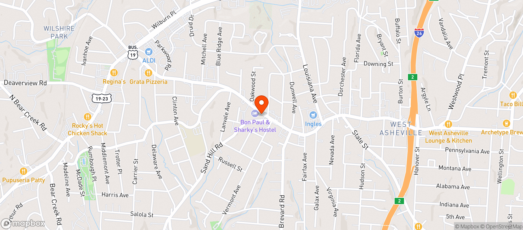 Map showing AVL's Finest