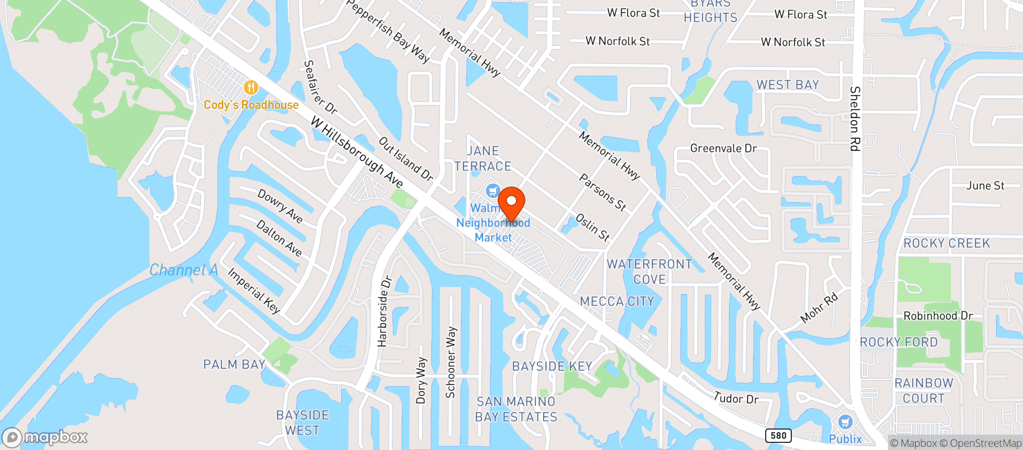 Map showing (b) Rachels Place
