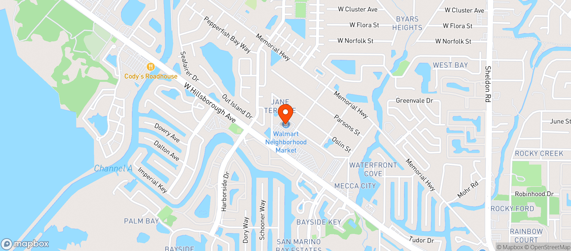 Map showing Walmart Neighborhood Market