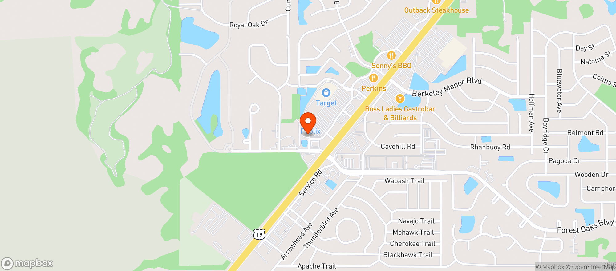 Map showing Gators Dockside