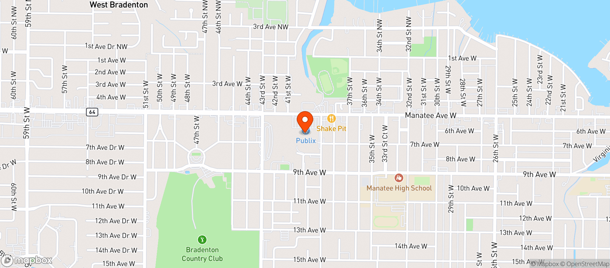 Map showing Publix