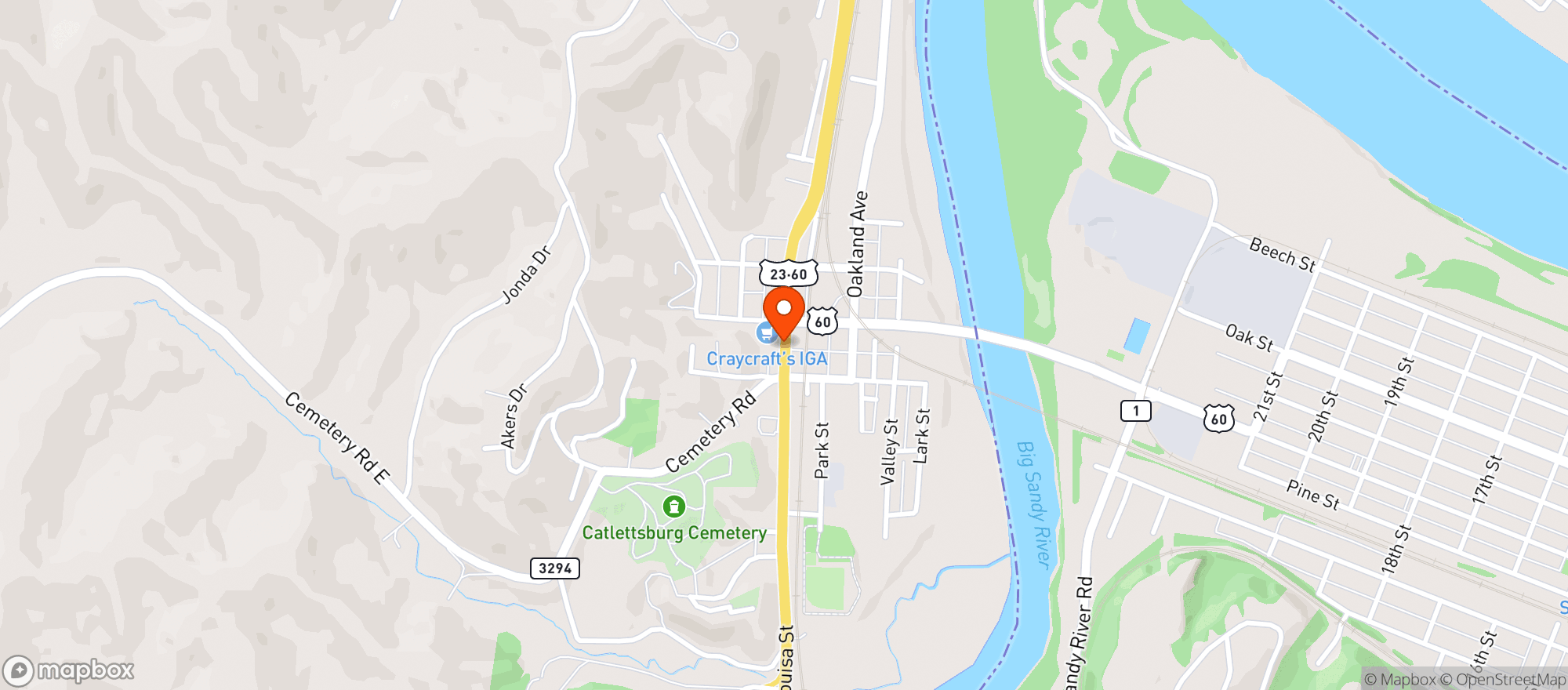 Map showing Ampm Spirits Wine & Tobacco