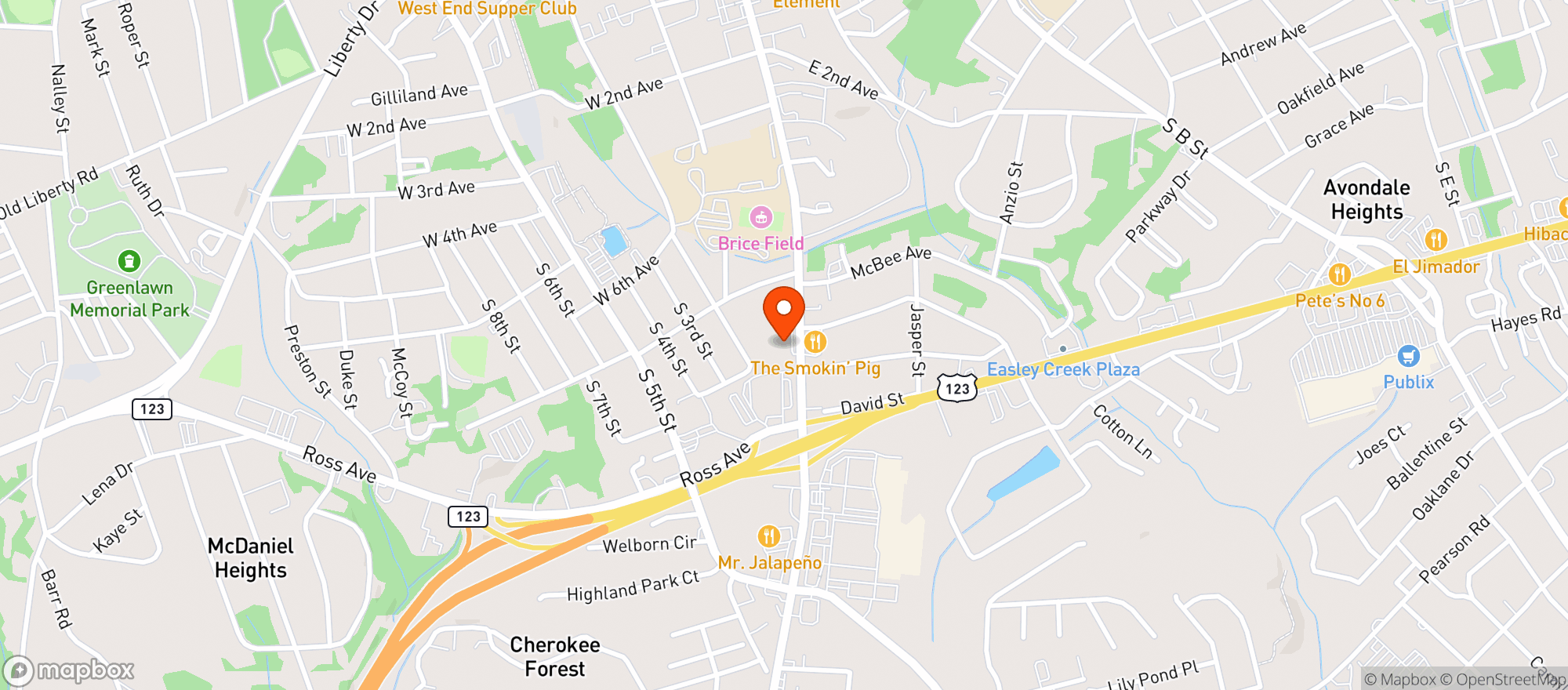 Map showing OLD TOWN VAPES