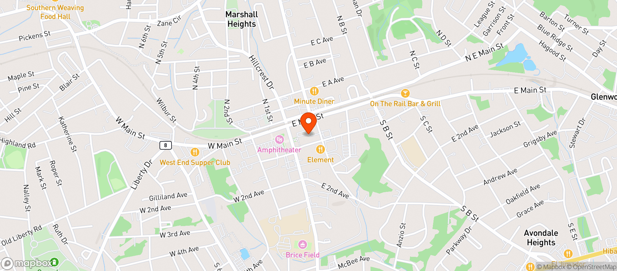 Map showing The Pint Station