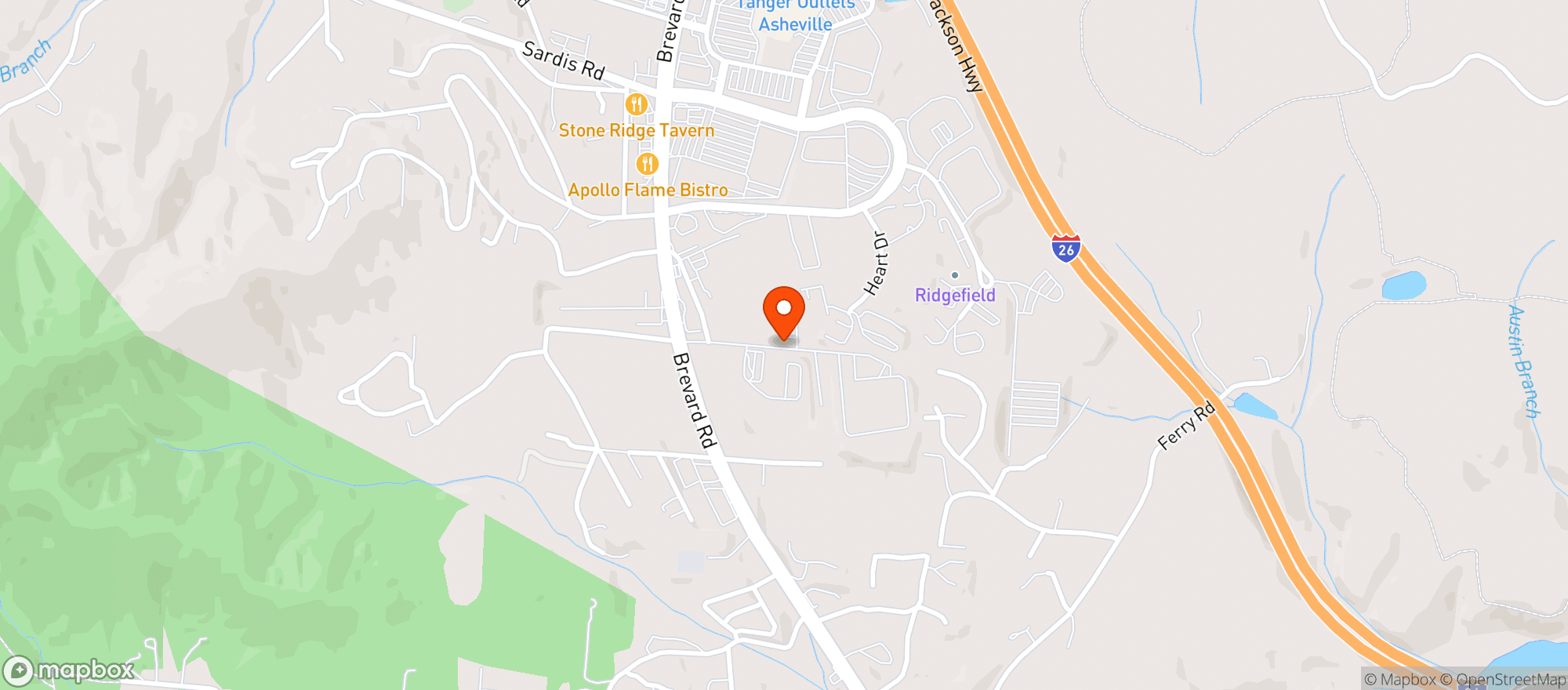Map showing SKYLAND ASHEVILLE DIST #09254