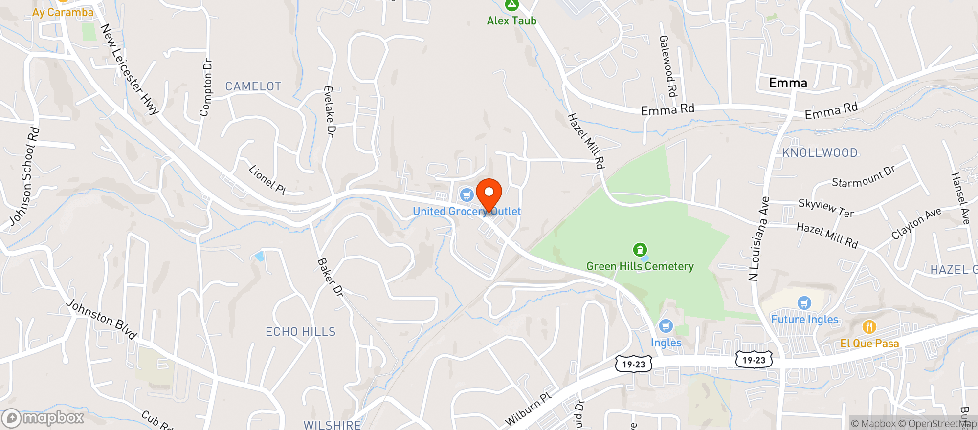 Map showing Hot Spot - Poorboys