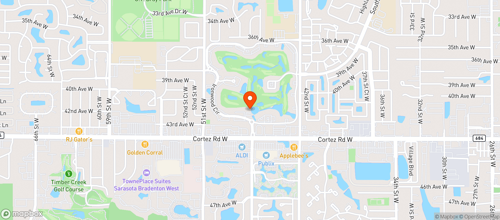 Map showing Pinebrook-ironwood Golf