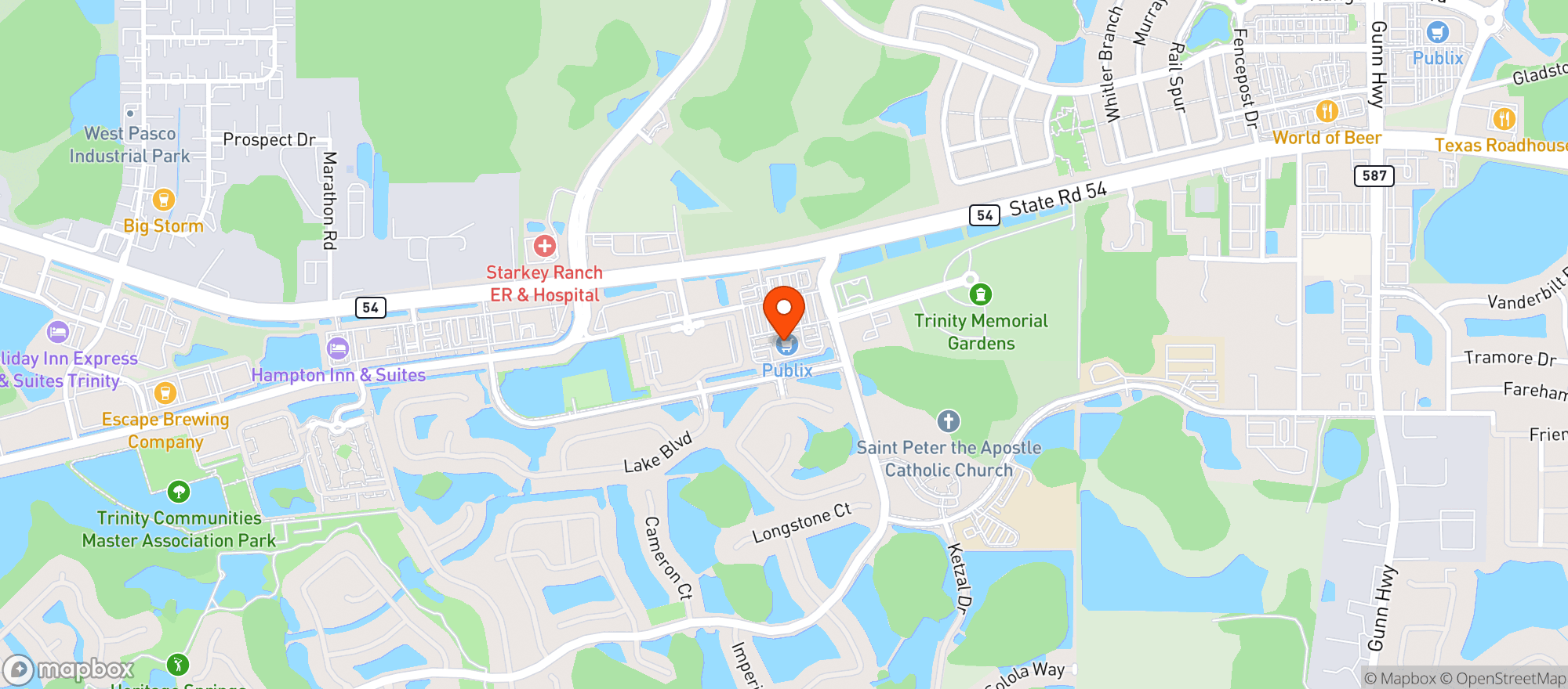 Map showing Publix Super Market