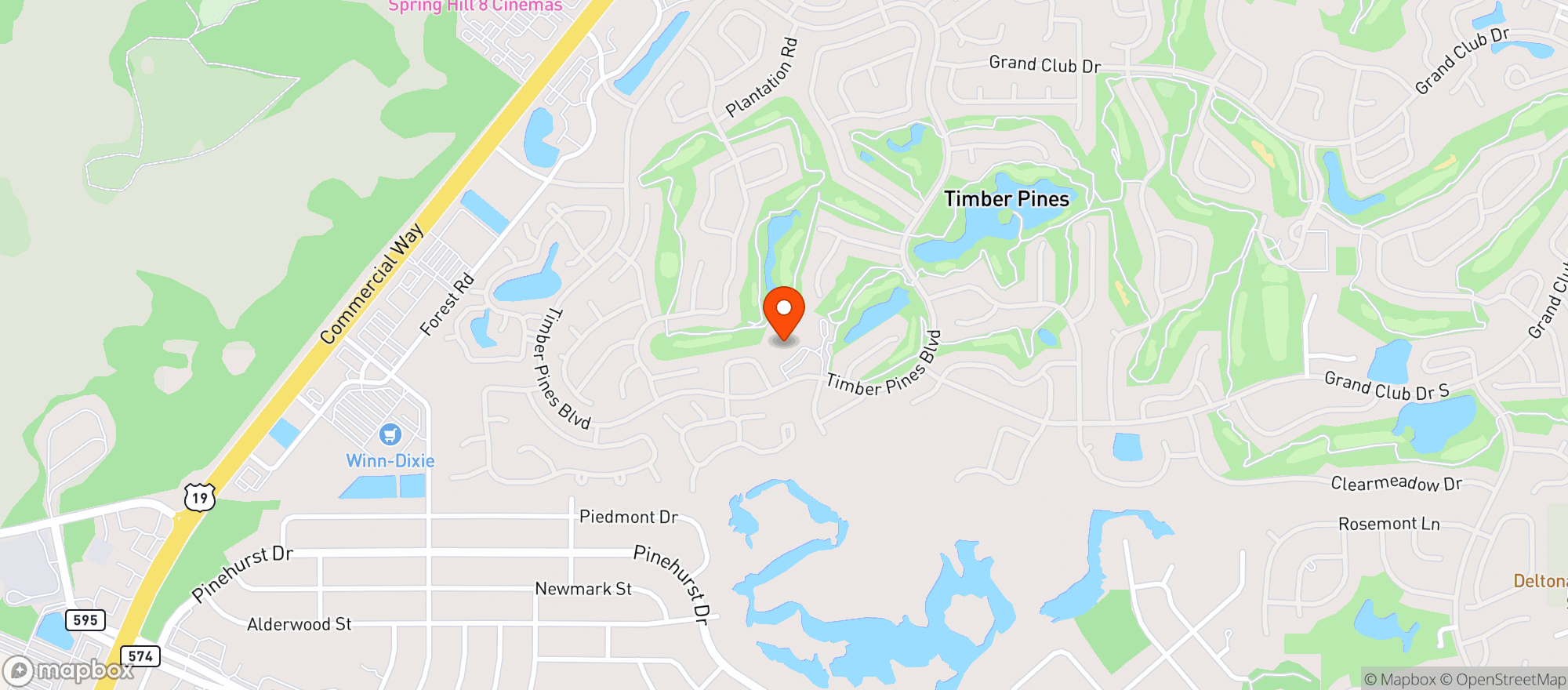 Map showing Timber Pines Community Association