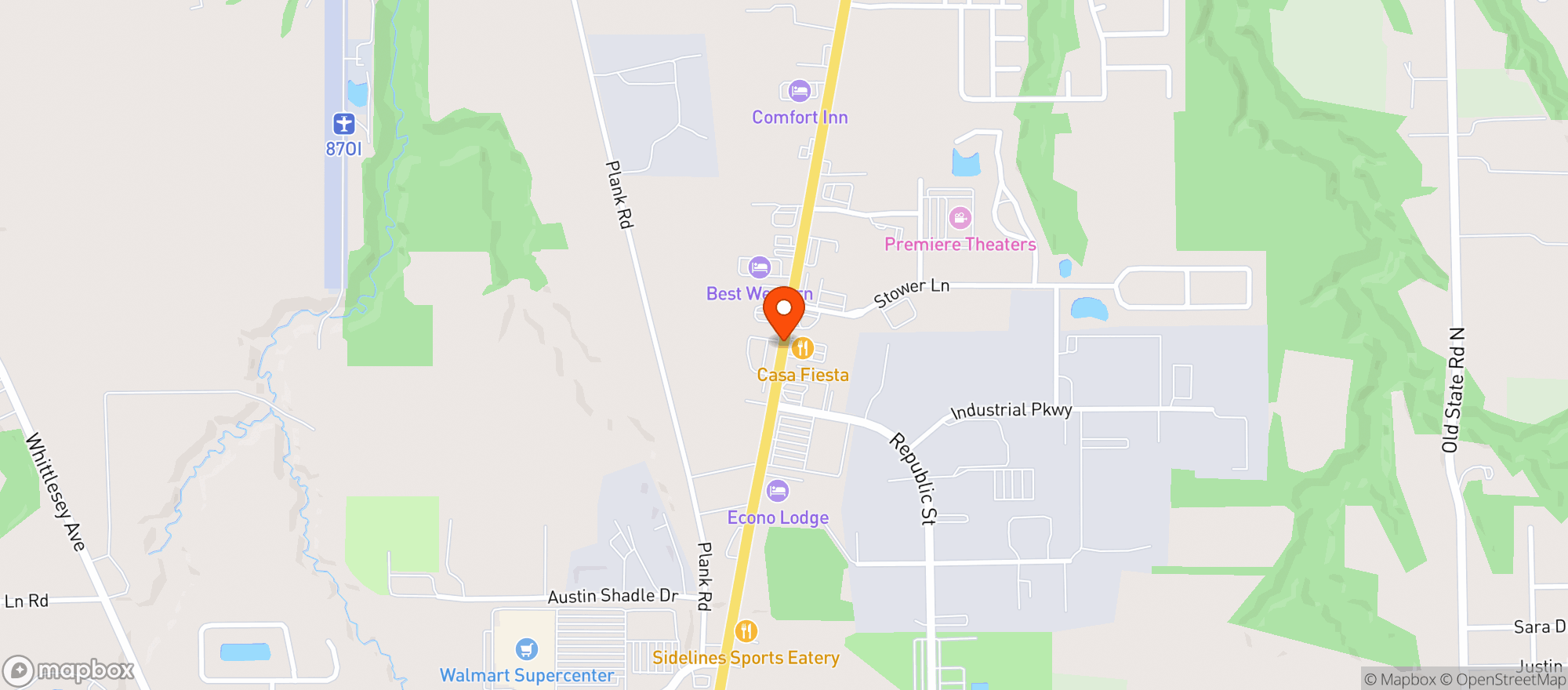 Map showing Casa Fiesta Restaurant