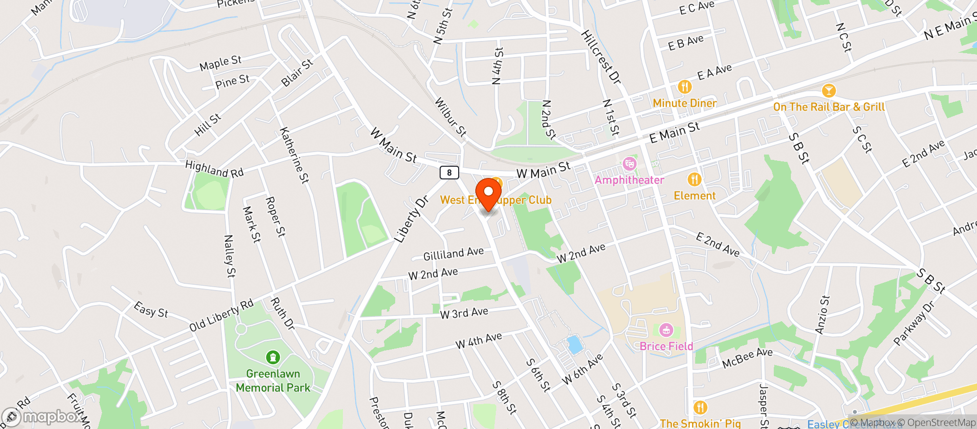 Map showing Rayas Hot Kitchen