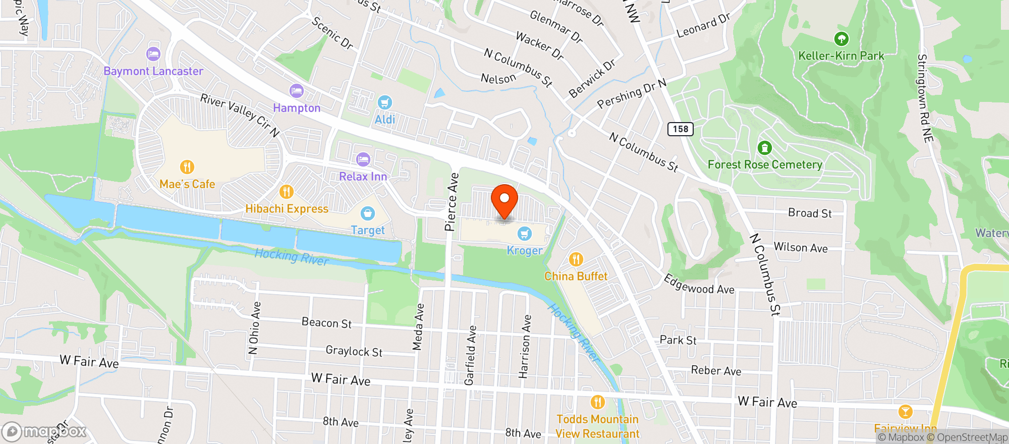 Map showing Kroger