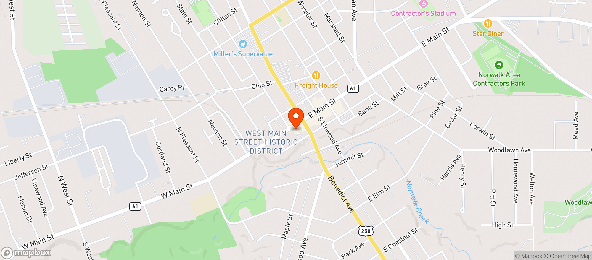 Map showing Berrys On Main