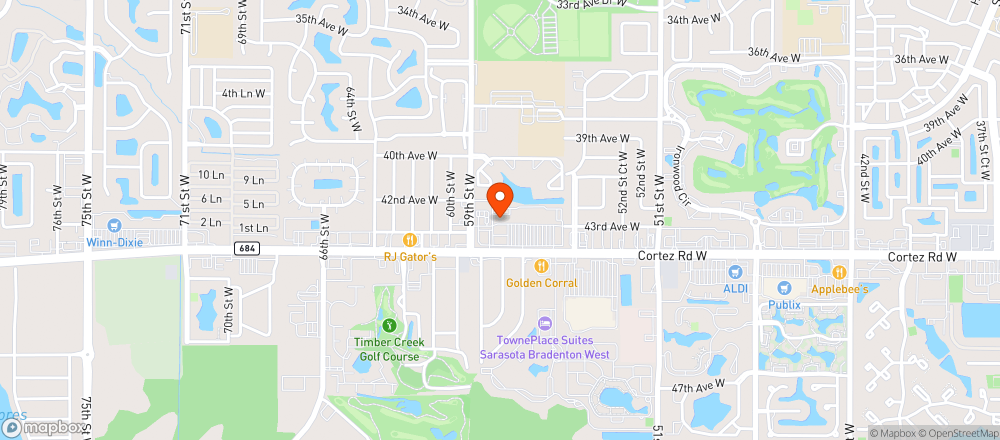 Map showing Five Nine Grill & Tavern