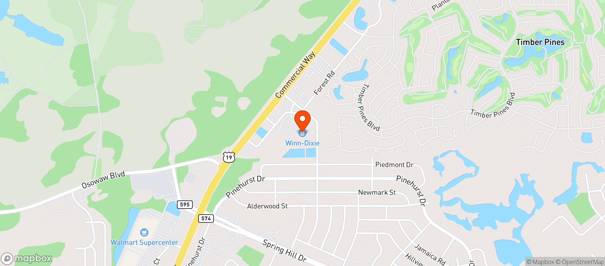 Map showing Winn Dixie - 0711
