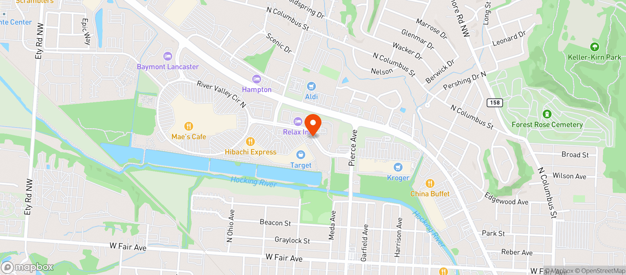 Map showing Target