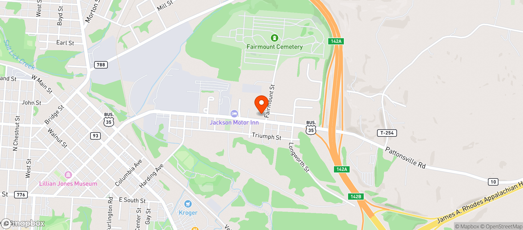 Map showing QuickStop - marathon