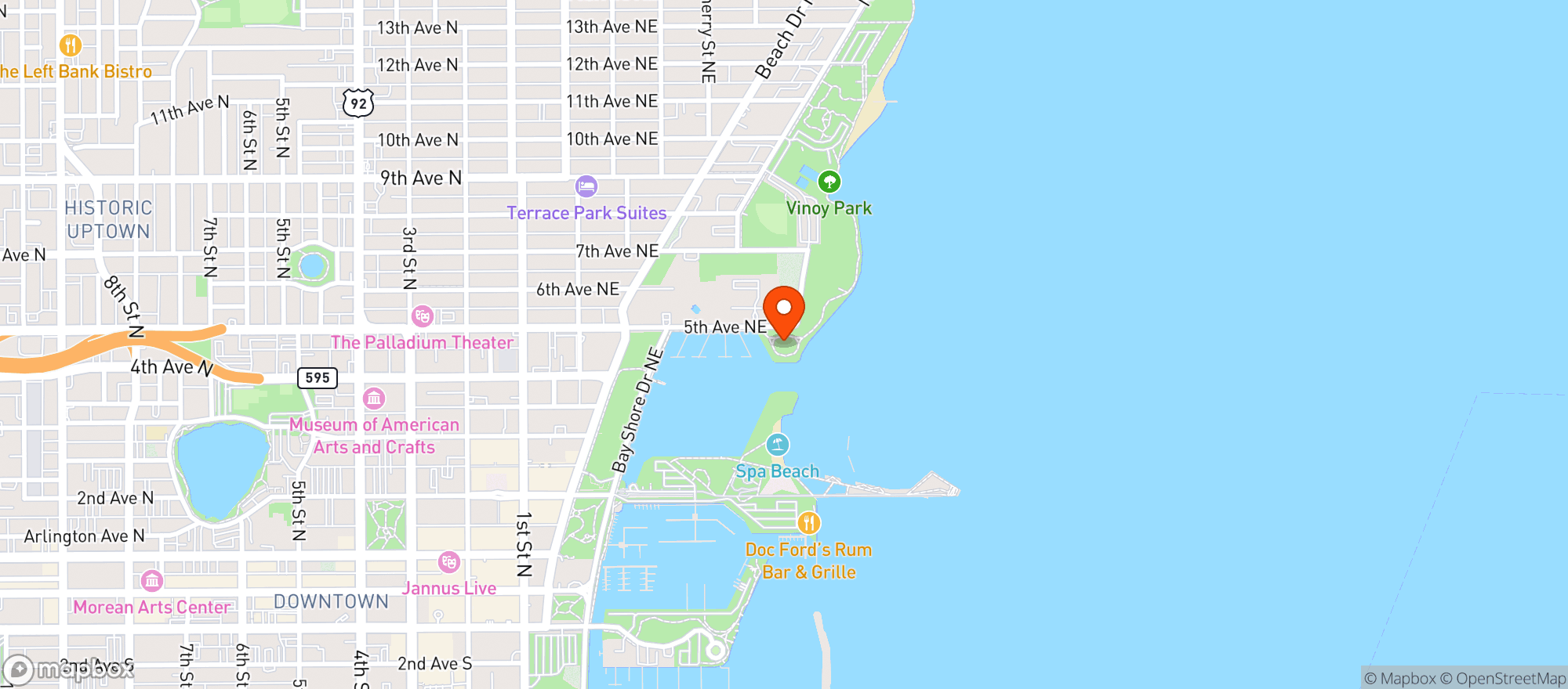 Map showing St Pete Country Fest