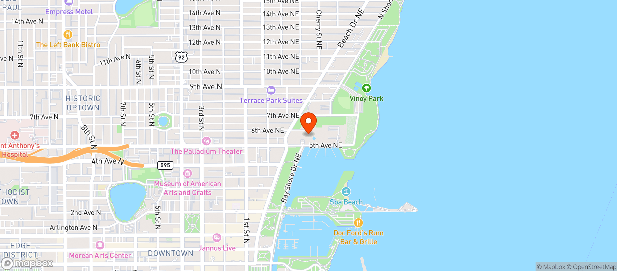 Map showing The Vinoy Resort And Golf Club