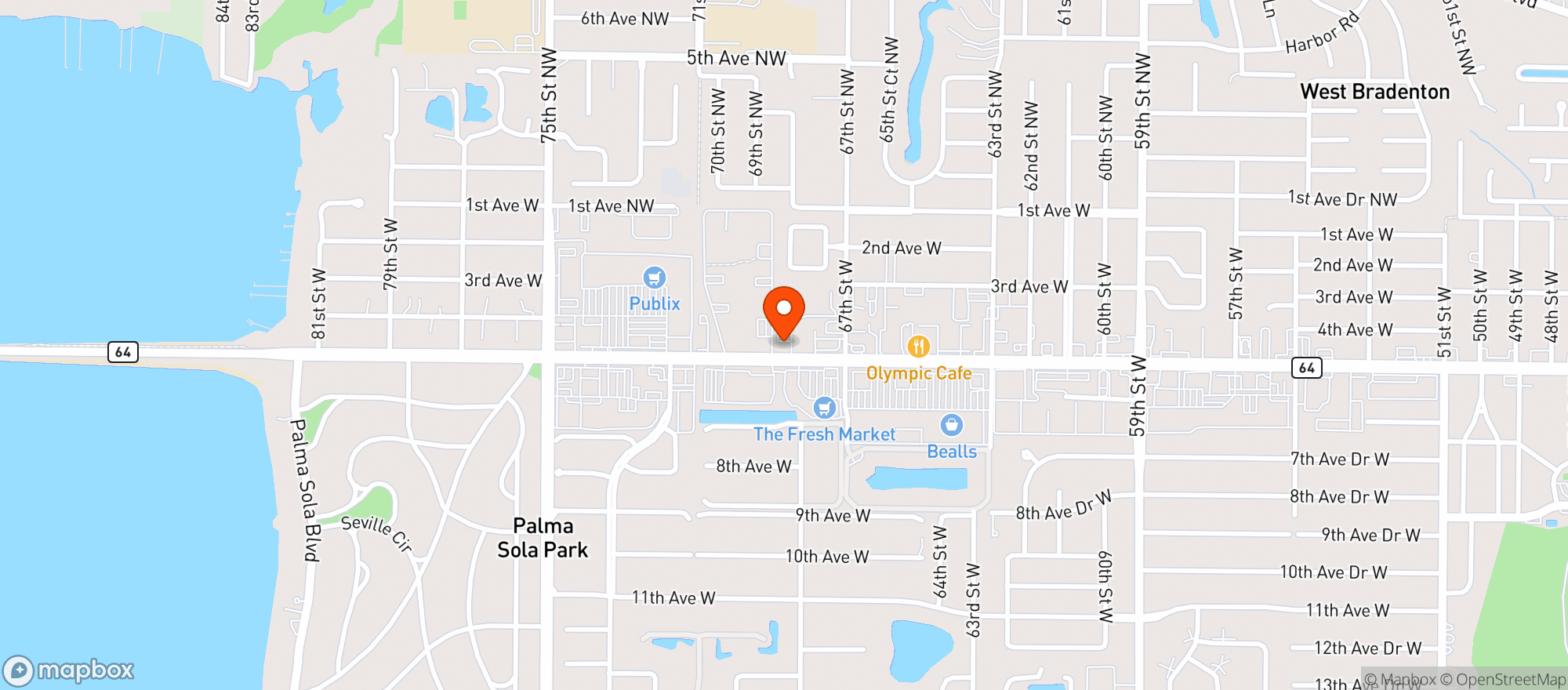Map showing Chevron Bradenton 6724