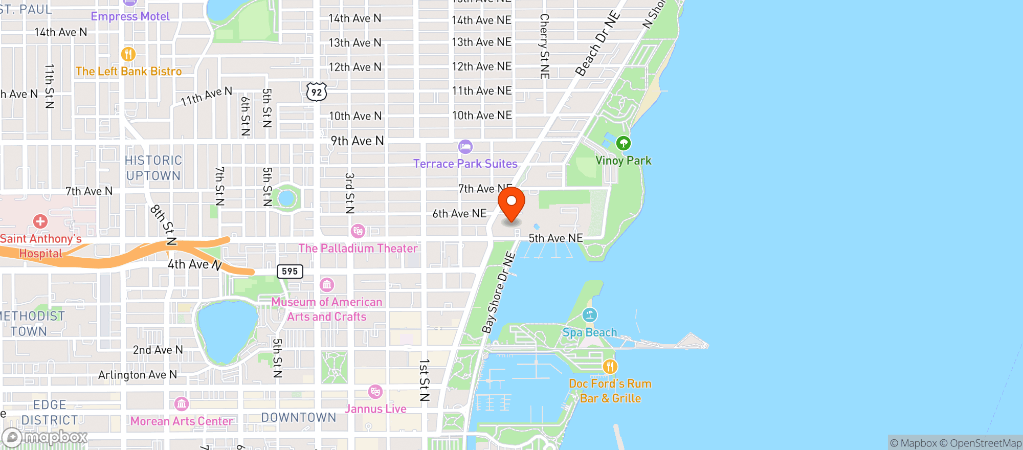 Map showing Paul's Landing