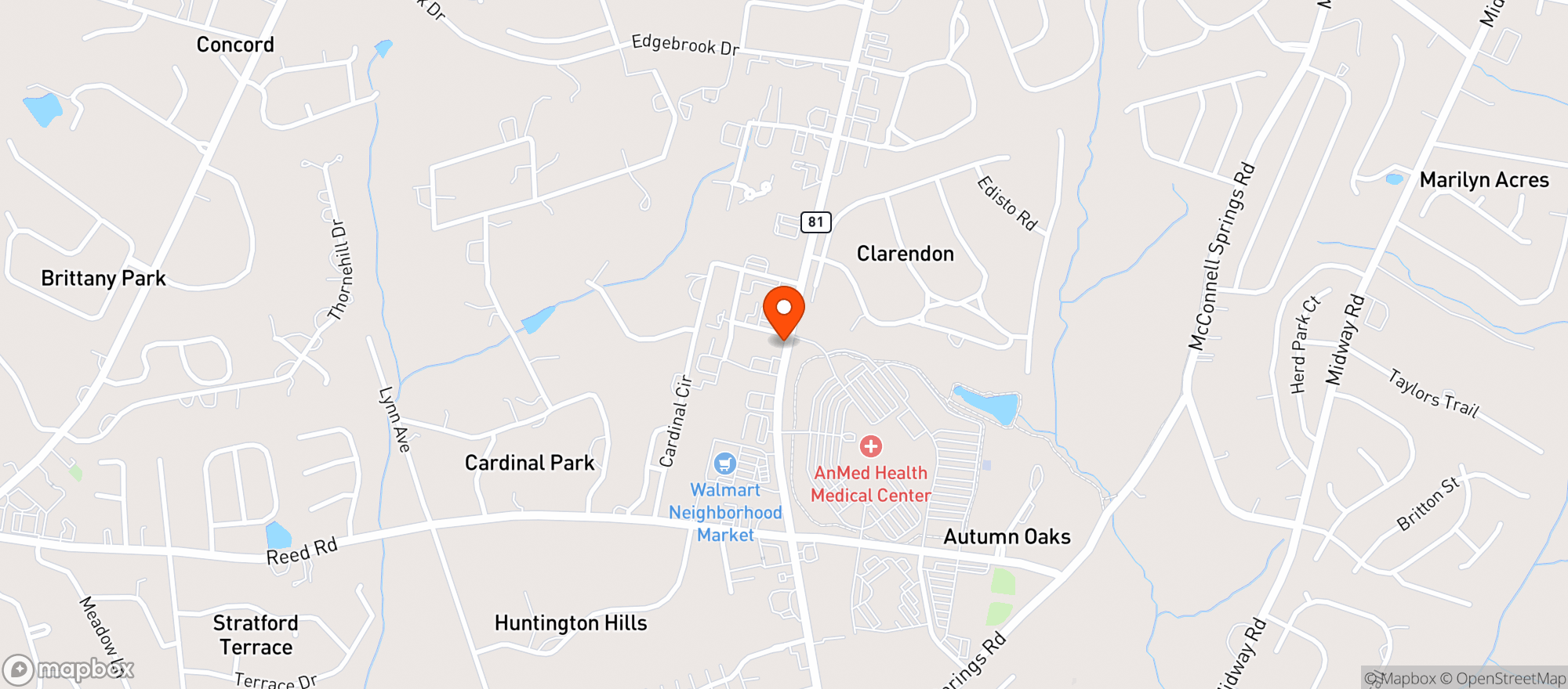 Map showing Walmart Neighborhood Market