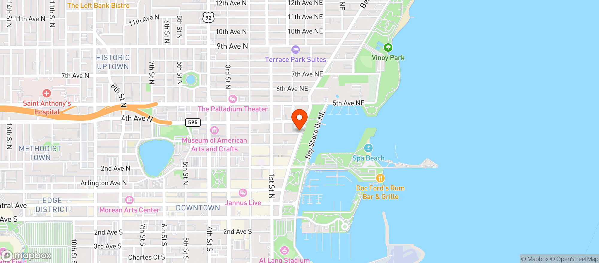 Map showing Ceviche Tapas Bar And Restaurant